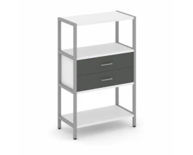 Односекционный стеллаж трехярусный с ящиками 810х400х1246 Shelf System images