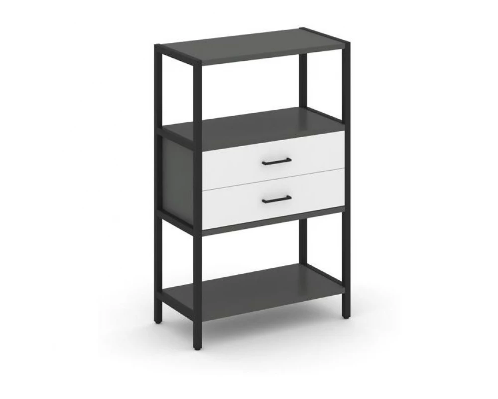 Односекционный стеллаж трехярусный с ящиками 810х400х1246 Shelf System