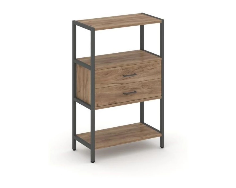 Односекционный стеллаж трехярусный с ящиками 810х400х1246 Shelf System