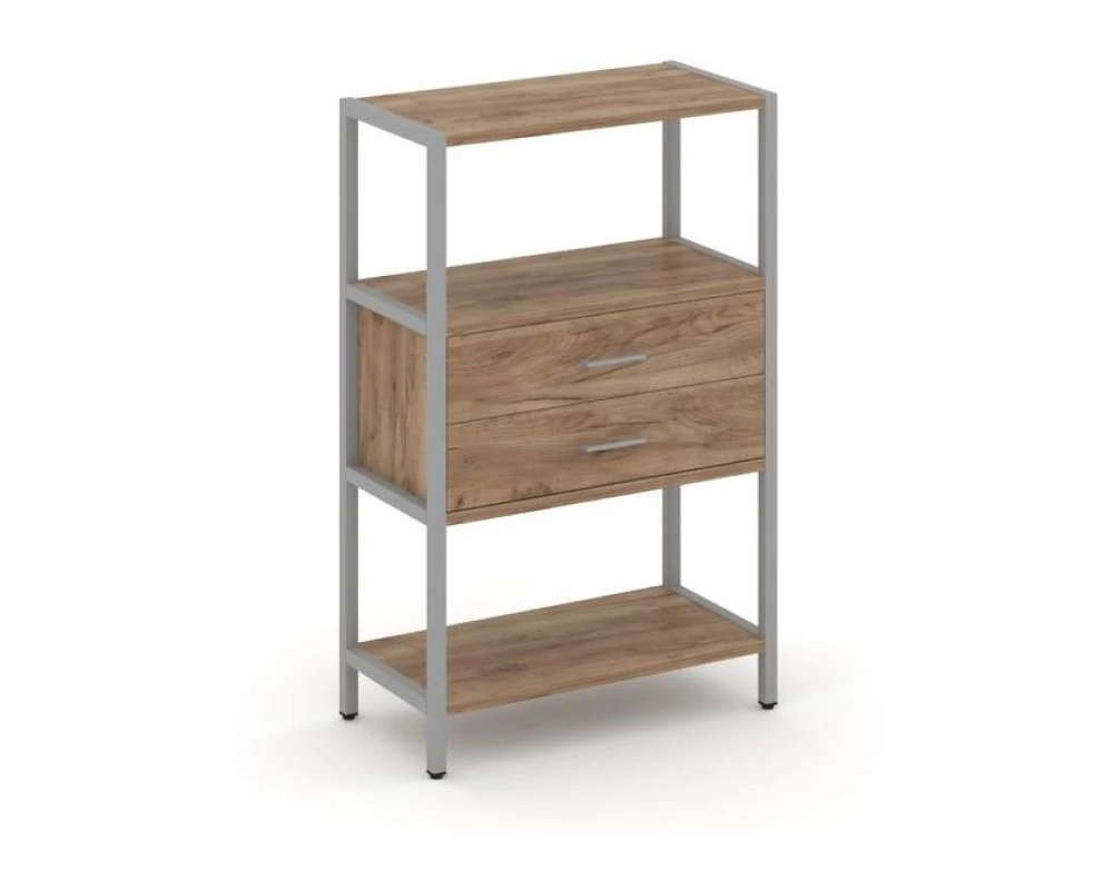 Односекционный стеллаж трехярусный с ящиками 810х400х1246 Shelf System