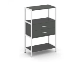 Односекционный стеллаж трехярусный с ящиками 810х400х1246 Shelf System images