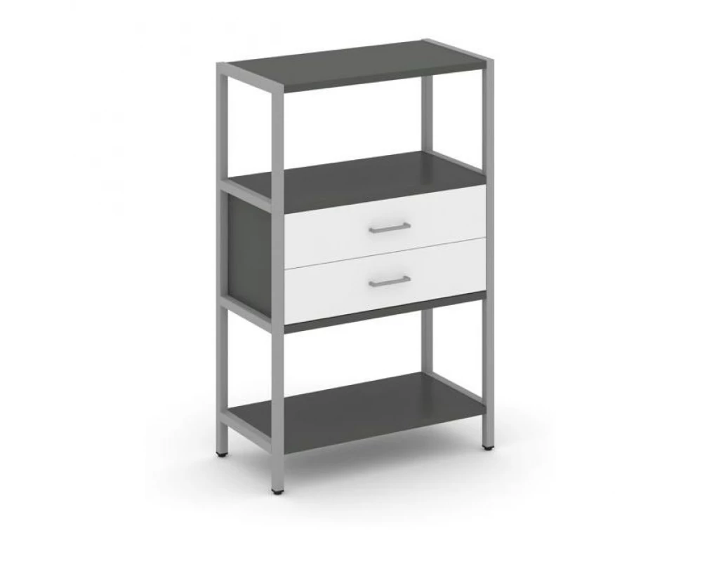 Односекционный стеллаж трехярусный с ящиками 810х400х1246 Shelf System