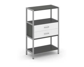 Односекционный стеллаж трехярусный с ящиками 810х400х1246 Shelf System images