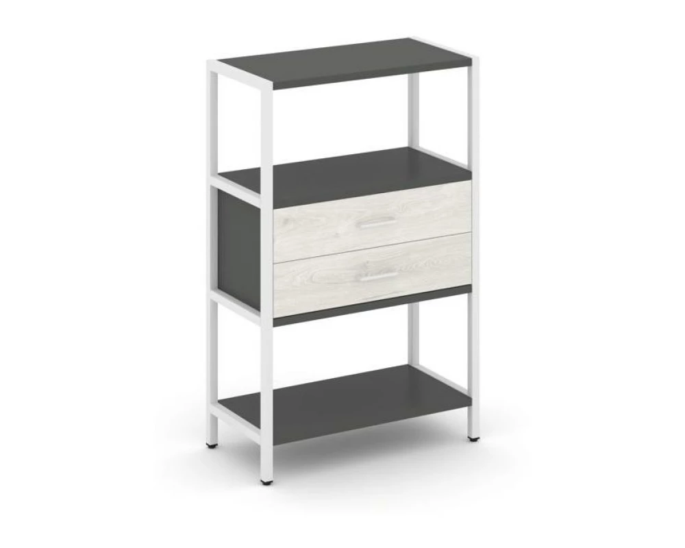 Односекционный стеллаж трехярусный с ящиками 810х400х1246 Shelf System