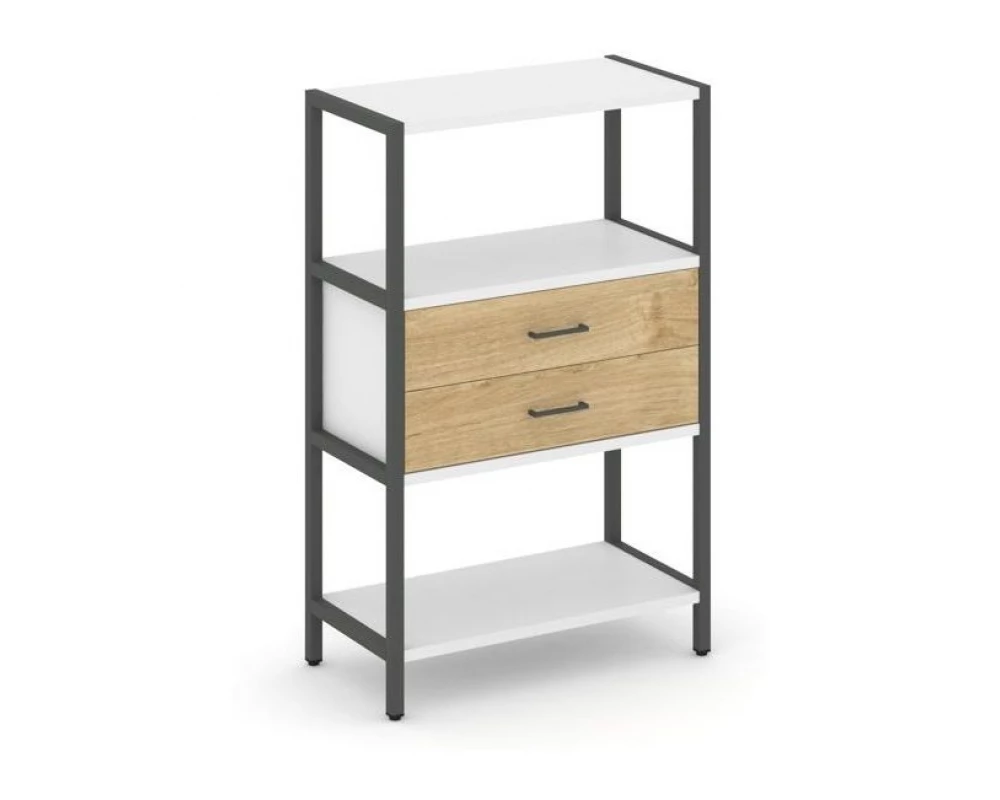 Односекционный стеллаж трехярусный с ящиками 810х400х1246 Shelf System