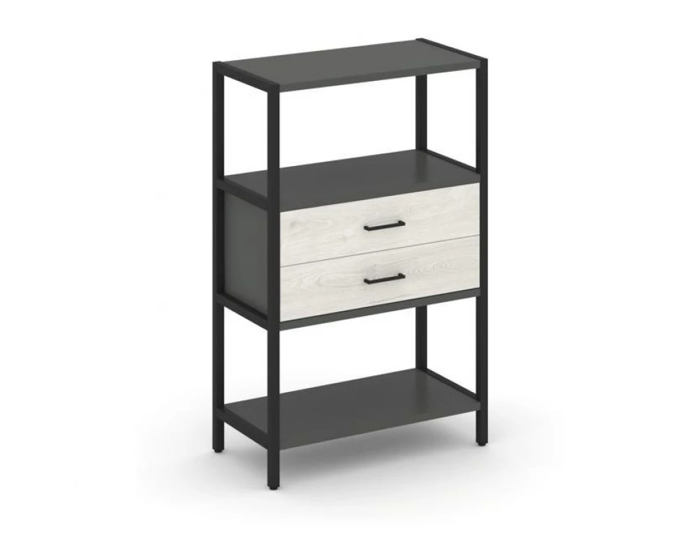 Односекционный стеллаж трехярусный с ящиками 810х400х1246 Shelf System