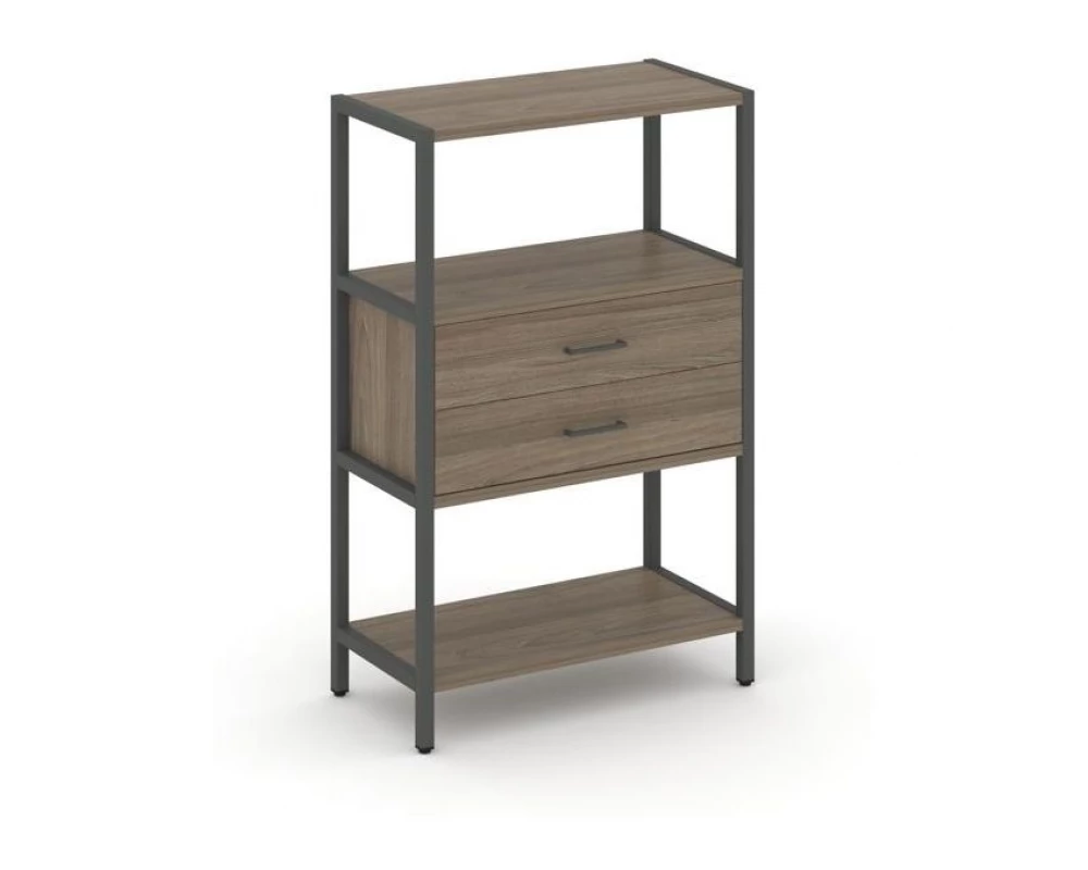 Односекционный стеллаж трехярусный с ящиками 810х400х1246 Shelf System