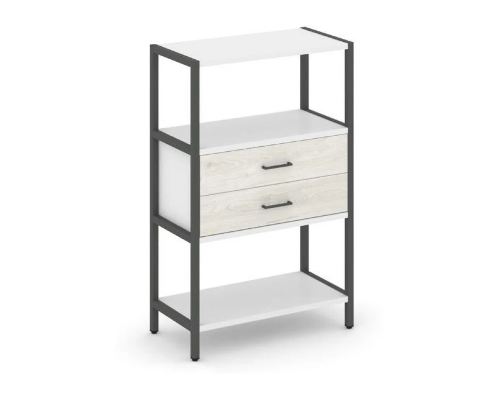 Односекционный стеллаж трехярусный с ящиками 810х400х1246 Shelf System