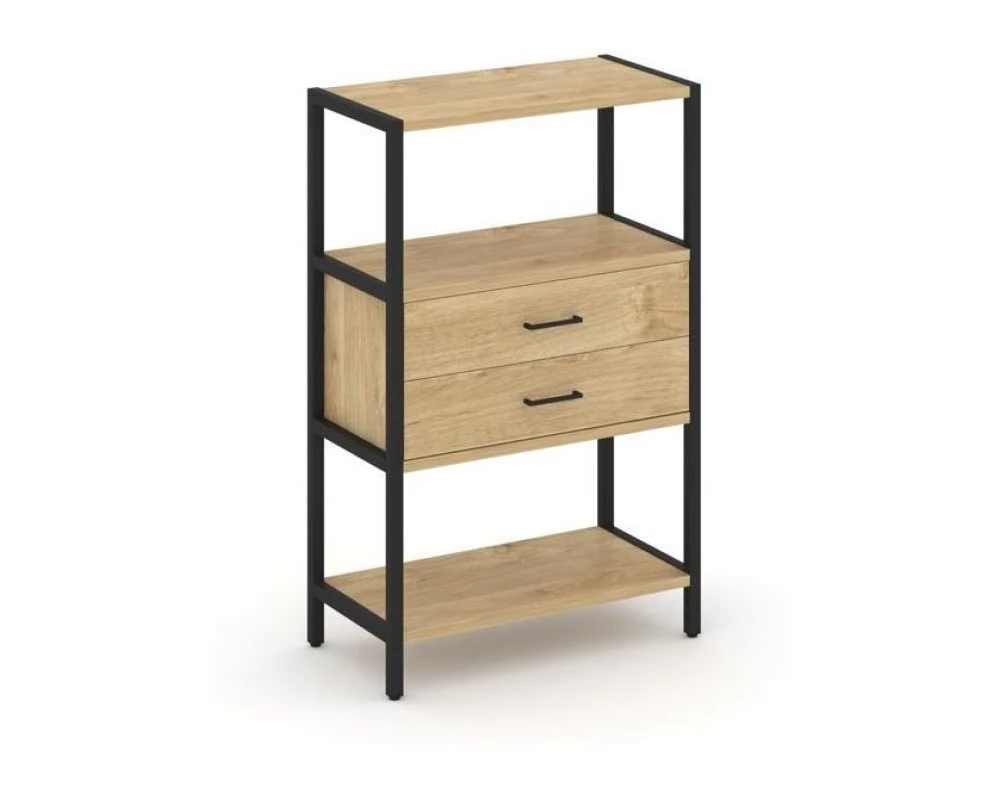 Односекционный стеллаж трехярусный с ящиками 810х400х1246 Shelf System