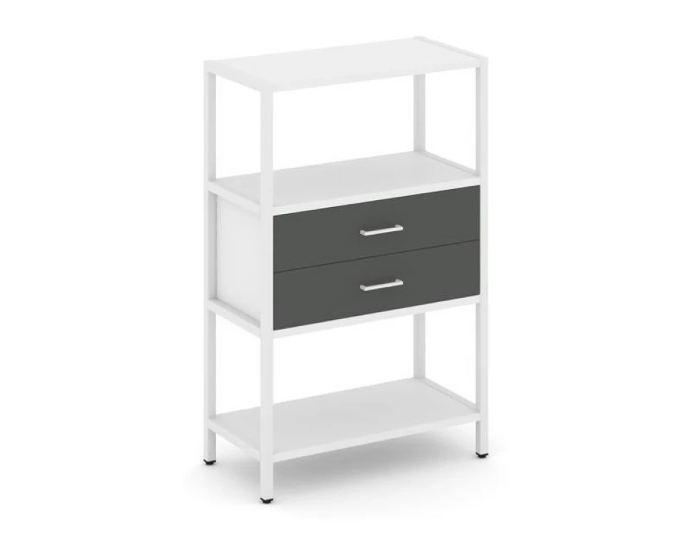 Односекционный стеллаж трехярусный с ящиками 810х400х1246 Shelf System