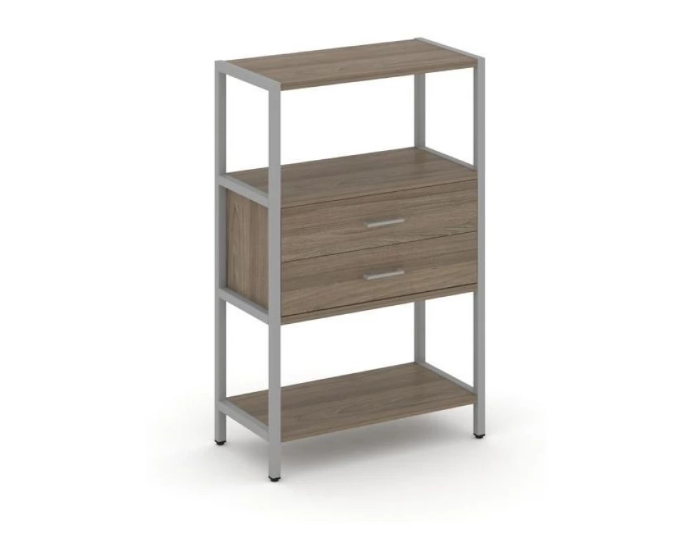 Односекционный стеллаж трехярусный с ящиками 810х400х1246 Shelf System