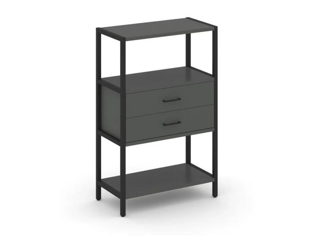 Односекционный стеллаж трехярусный с ящиками 810х400х1246 Shelf System