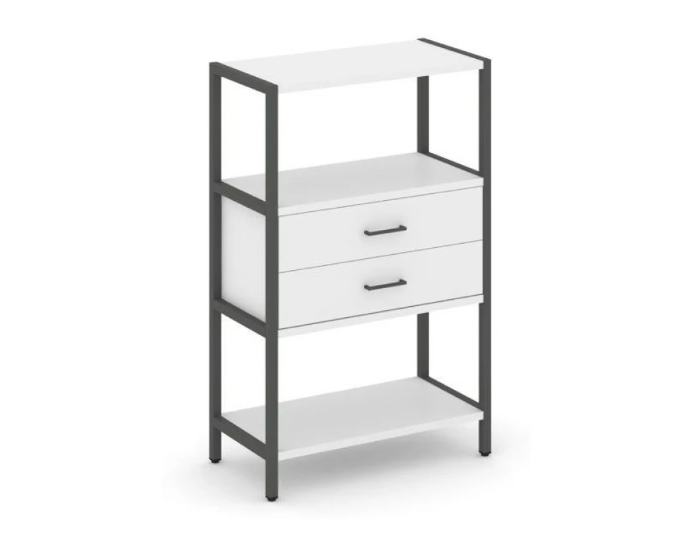 Односекционный стеллаж трехярусный с ящиками 810х400х1246 Shelf System