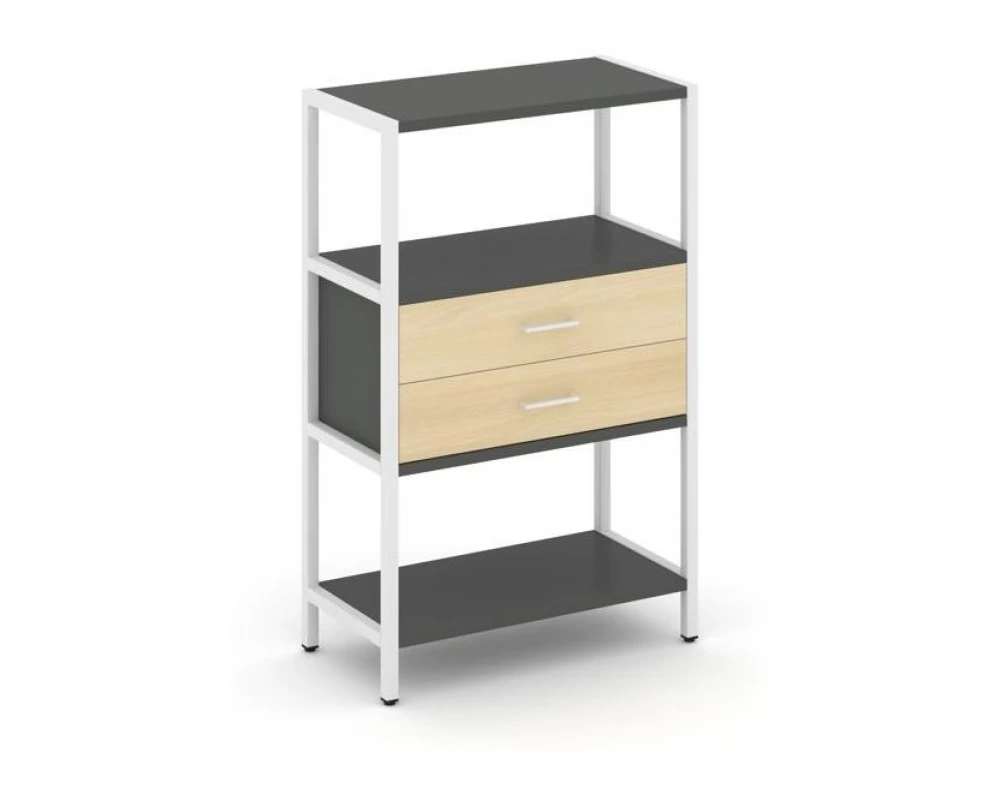 Односекционный стеллаж трехярусный с ящиками 810х400х1246 Shelf System