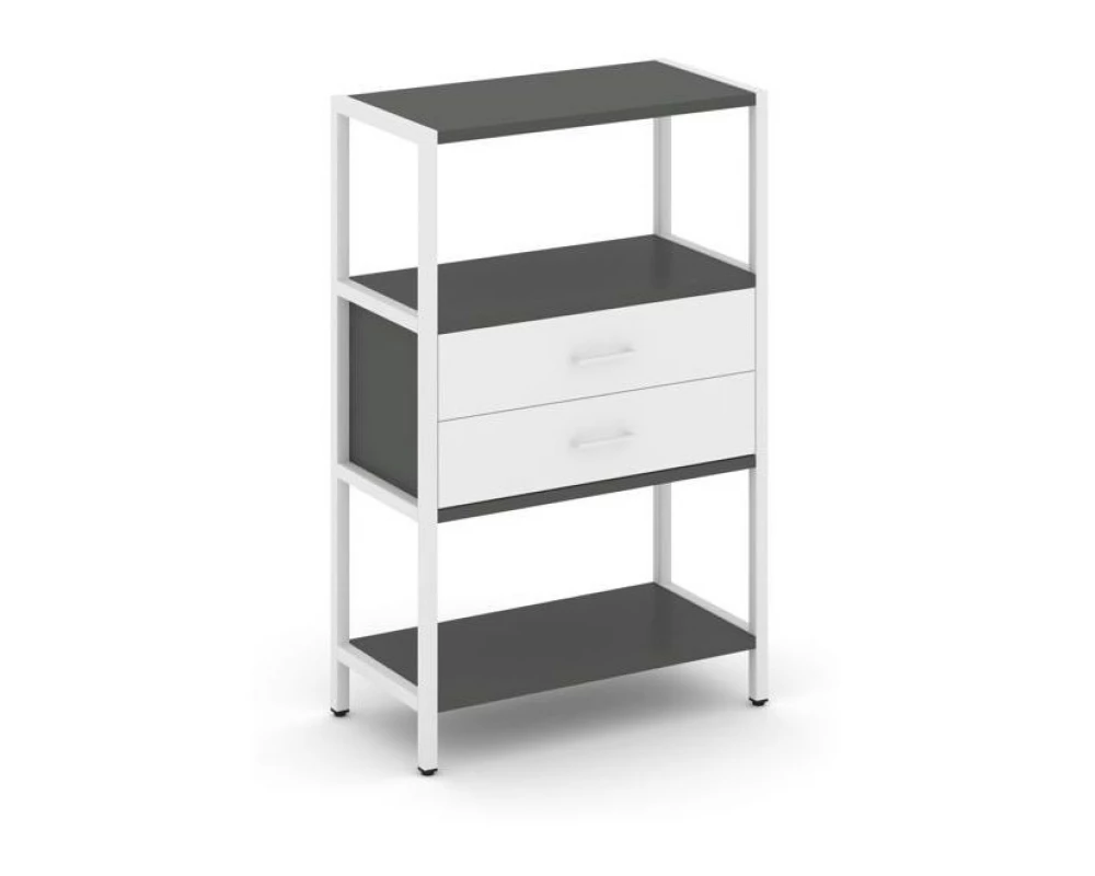 Односекционный стеллаж трехярусный с ящиками 810х400х1246 Shelf System