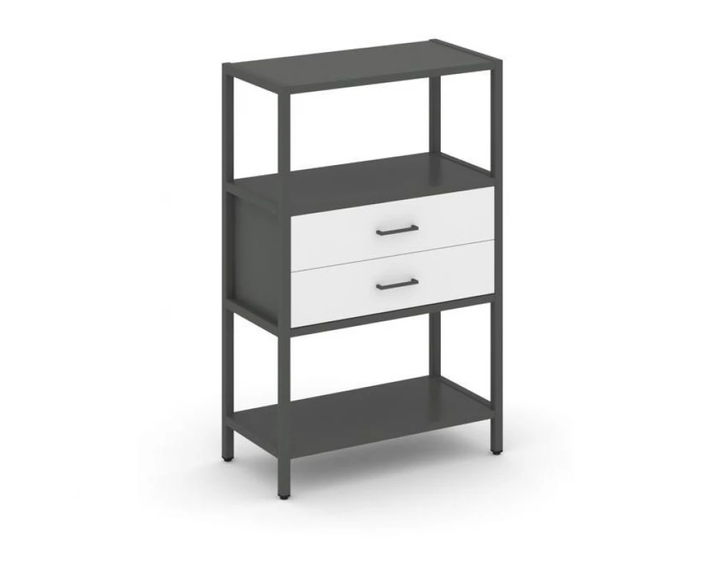 Односекционный стеллаж трехярусный с ящиками 810х400х1246 Shelf System