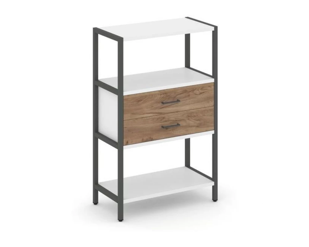 Односекционный стеллаж трехярусный с ящиками 810х400х1246 Shelf System