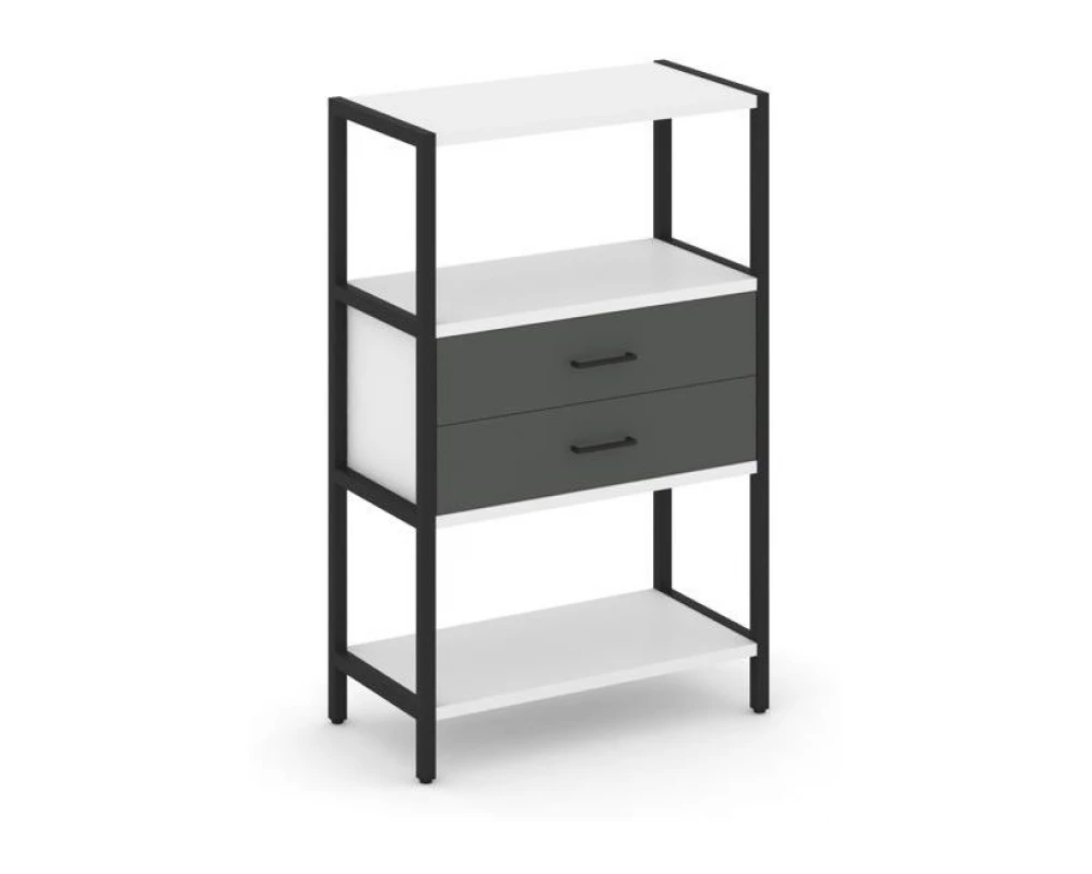 Односекционный стеллаж трехярусный с ящиками 810х400х1246 Shelf System