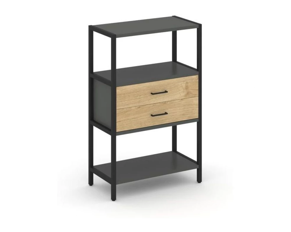 Односекционный стеллаж трехярусный с ящиками 810х400х1246 Shelf System