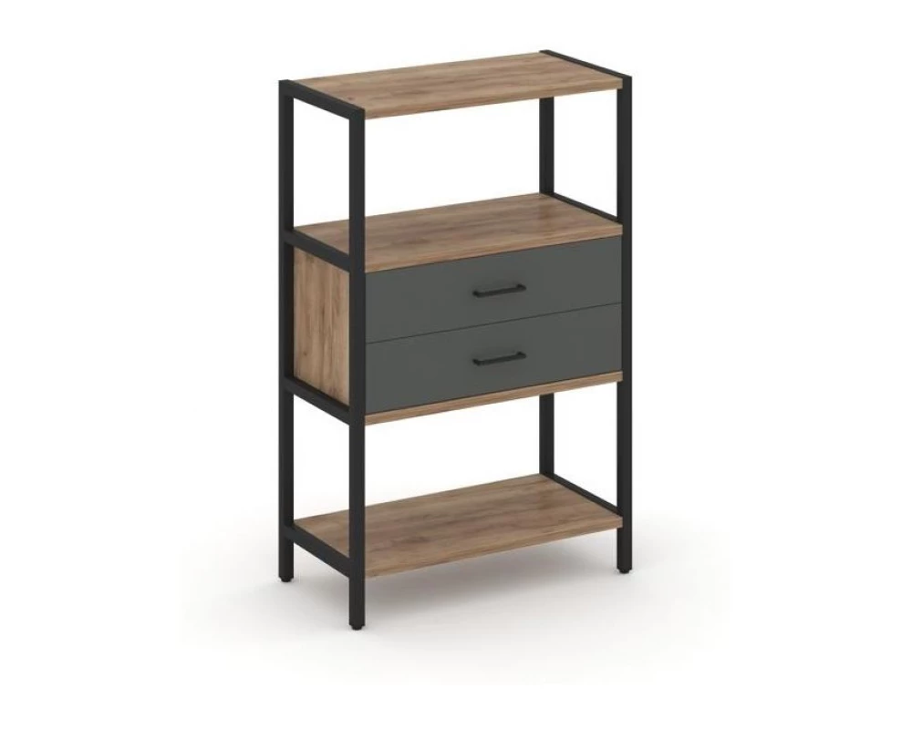 Односекционный стеллаж трехярусный с ящиками 810х400х1246 Shelf System