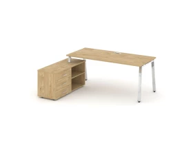 Стол письменный с греденцией левой на А-образном каркасе 1380x800x750 Style Project Direct Lux images