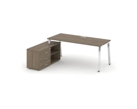 Стол письменный с греденцией левой на А-образном каркасе 1380x800x750 Style Project Direct Lux images