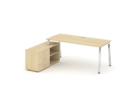 Стол письменный с греденцией левой на А-образном каркасе 1380x800x750 Style Project Direct Lux images