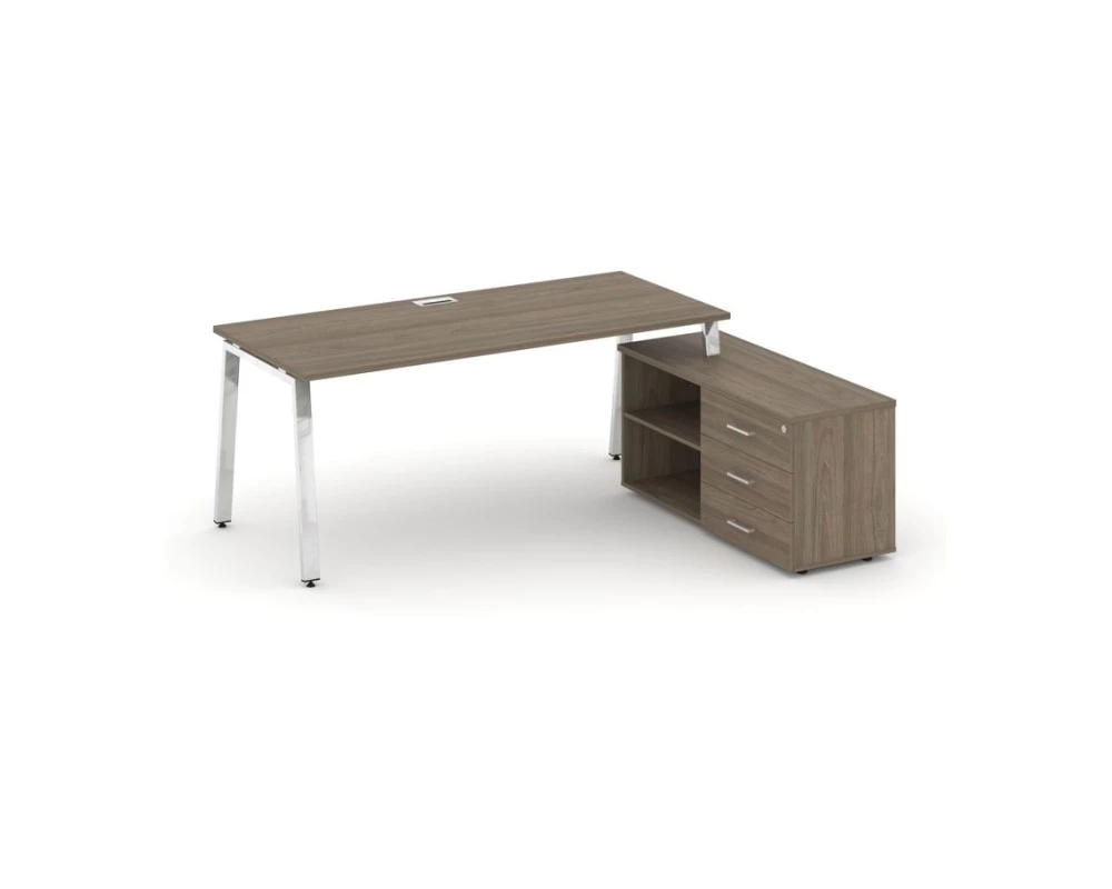 Стол письменный с греденцией правой на А-образном каркасе 1580x800x750 Style Project Direct Lux