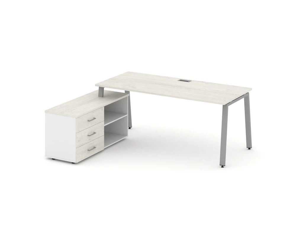 Стол письменный с греденцией левой на А-образном каркасе 1980x1480x750 Стайл Проджект Директ / Style Project Direct