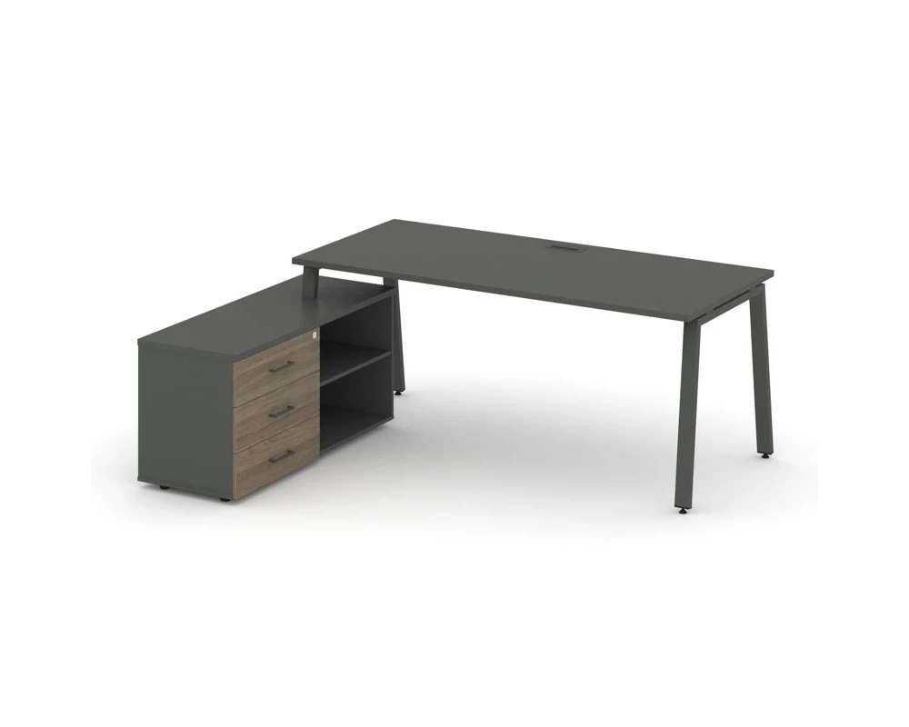 Стол письменный с греденцией левой на А-образном каркасе 1980x1480x750 Стайл Проджект Директ / Style Project Direct