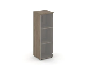 Шкаф средний узкий правый прозр. стекло 400x400x1203 зад. стенка HDF Стайл Проджект / Style Project images