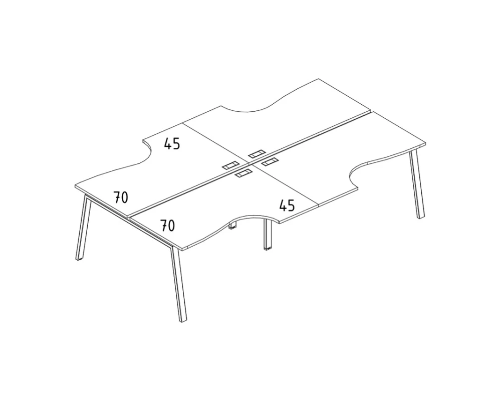 Рабочая станция каркас TRE (4х120) столы Классика A4.PRO