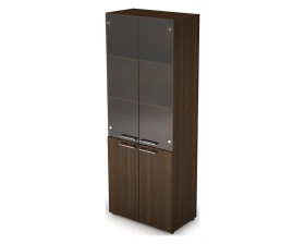 Шкаф стеллаж высокий со стеклом (798*430*2112) 4Ш.005.3 ТАЙМ-МАКС / TAIM-MAX images