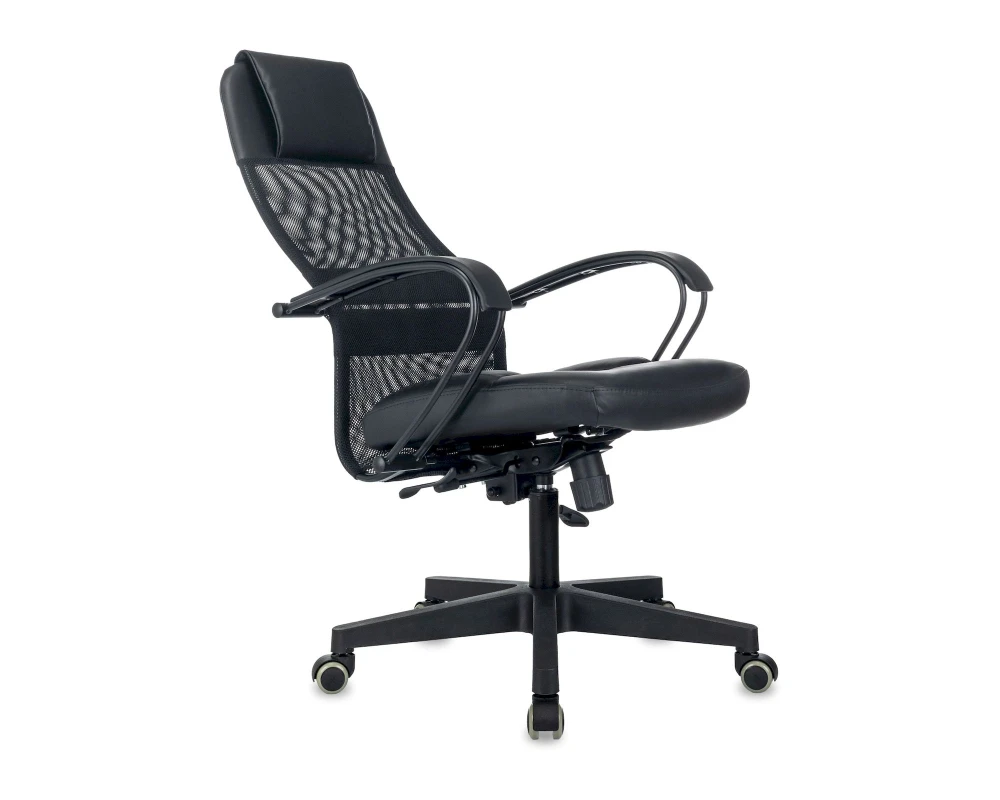 Кресло Бюрократ CH-NOVA LUX Сетка/Экокожа, Черный