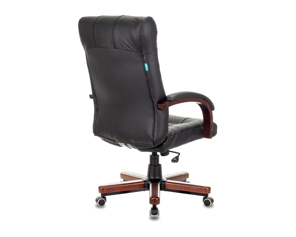 Кресло Бюрократ KB-10WALNUT/B/LEATH Натуральная кожа, Черный