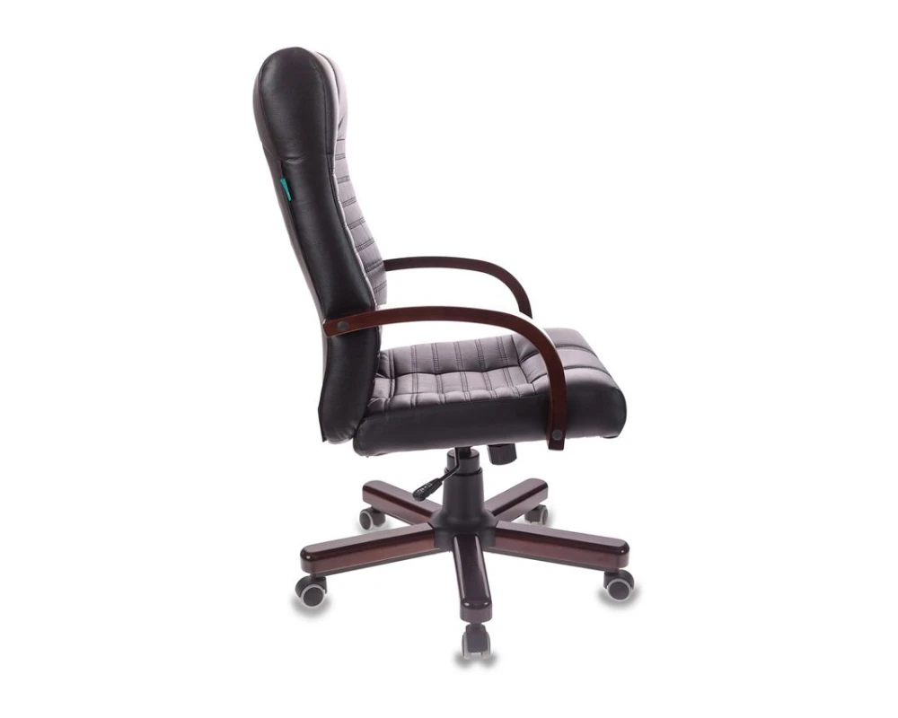 Кресло Бюрократ KB-10WALNUT Экокожа, Черный