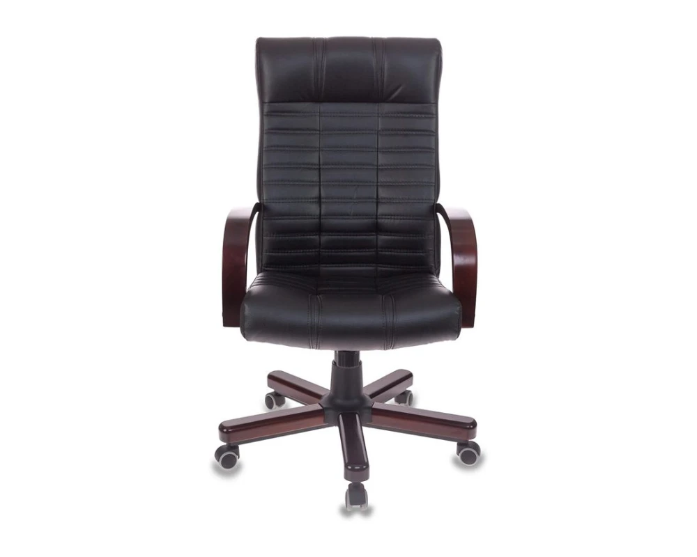 Кресло Бюрократ KB-10WALNUT Экокожа, Черный
