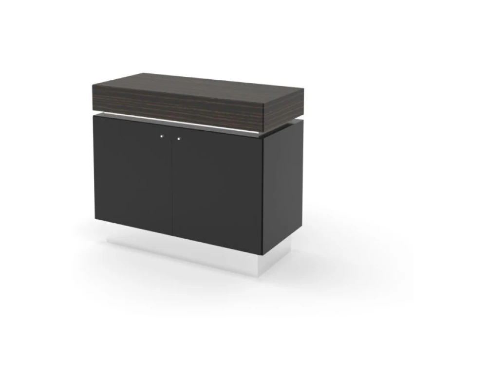 Греденция, 2 двери+2 ящика new 110х51х95 Trevizo Венге/Черный глянец