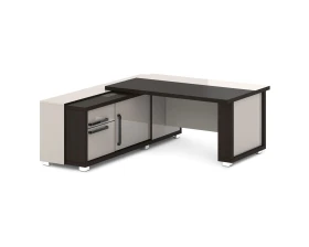 Стол с греденцией (беспроводная зарядка, 2xUSB, розетка) 1835х2016х750 Грейс / Grace images