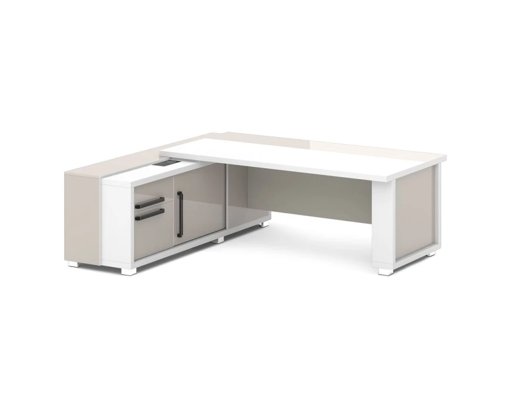 Стол с греденцией (беспроводная зарядка, 2xUSB, розетка) 2235х2016х750 Грейс / Grace