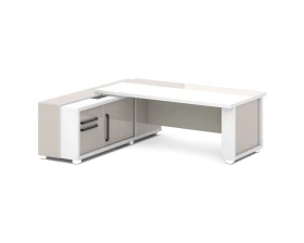 Стол с греденцией (беспроводная зарядка, 2xUSB, розетка) 2235х2016х750 Грейс / Grace images