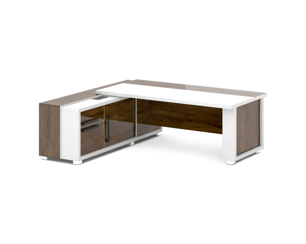 Стол с греденцией (беспроводная зарядка, 2xUSB, розетка) 2235х2016х750 Грейс / Grace