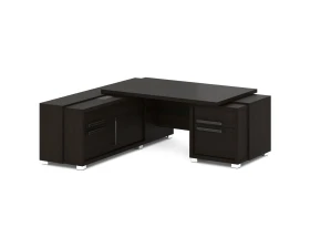 Стол с тумбой и греденцией (беспроводная зарядка, 2xUSB, розетка) 2070х2016х750 Грейс / Grace images