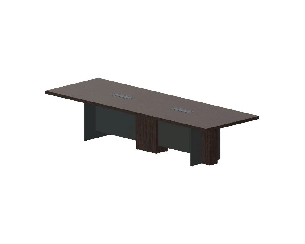 Стол для переговоров 360х120х77,5 (с метал.аутлетами) Фабер Митин / Faber Meeting Дуб Мокко/Антрацит