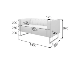 Диван 2 местный КС2-60 Кейс MVK images