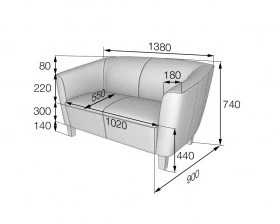 Диван 2-местный Ox2 Оксфорд MVK images