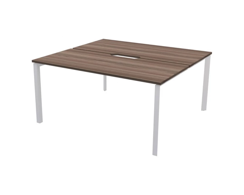 Бенч двойной на 2 рабочих места на металлокаркасе НТМП.П.Б2-180 Аргентум