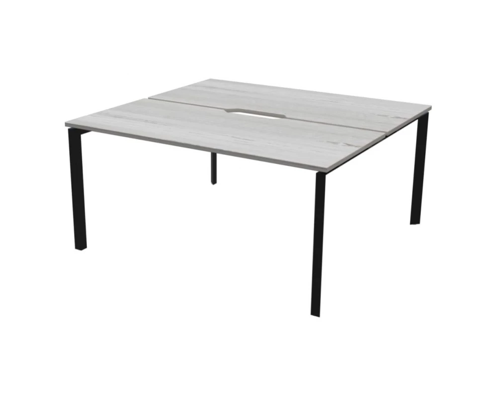 Бенч двойной на 2 рабочих места на металлокаркасе НТМП.П.Б2-180 Аргентум