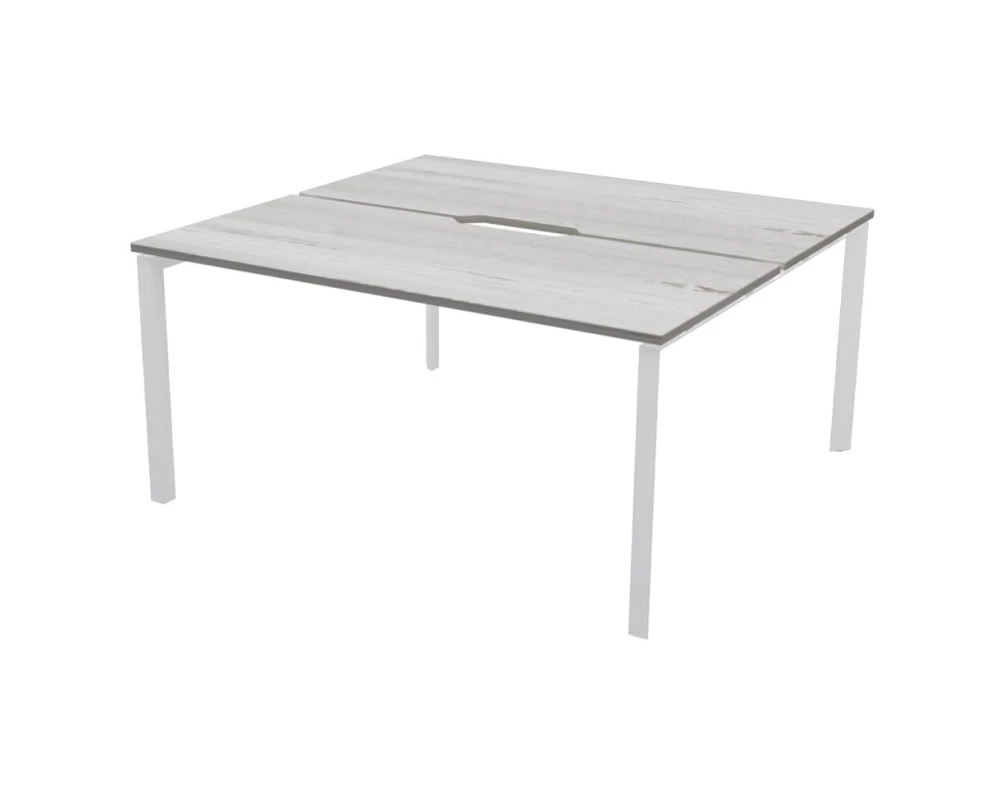 Бенч двойной на 2 рабочих места на металлокаркасе НТМП.П.Б2-180 Аргентум